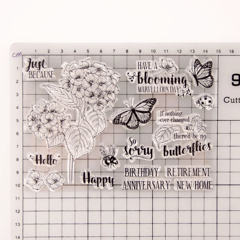 Springtime and Greeting Silicone Stamp b2