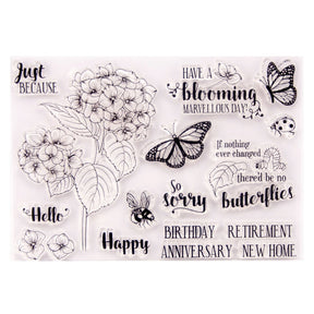 Springtime and Greeting Silicone Stamp c