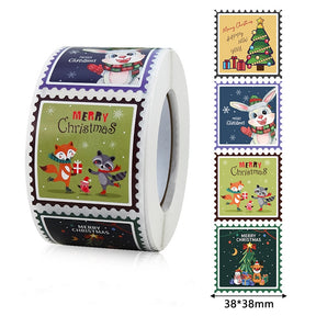 Square Christmas Decorative Seal Stickers sku