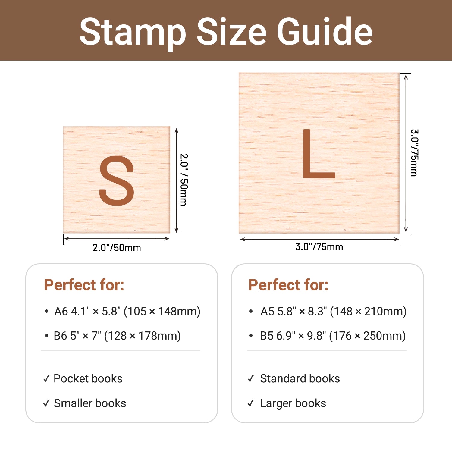 Square Custom Book Rubber Stamp 