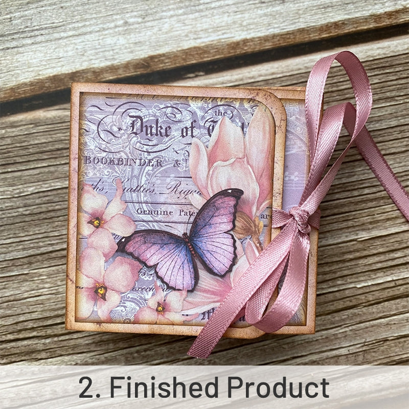 Square Pink Butterfly Handmade Journal Collection Folder sku-2