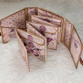 Square Pink Butterfly Handmade Junk Journal Folio Kit 11