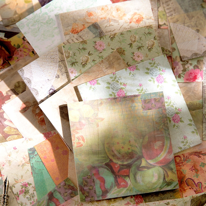 Square Vintage Floral Scrapbook Paper b3