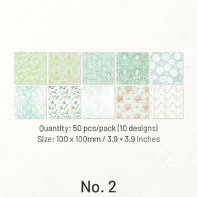 Square Vintage Floral Scrapbook Paper sku-2