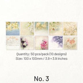Square Vintage Floral Scrapbook Paper sku-3