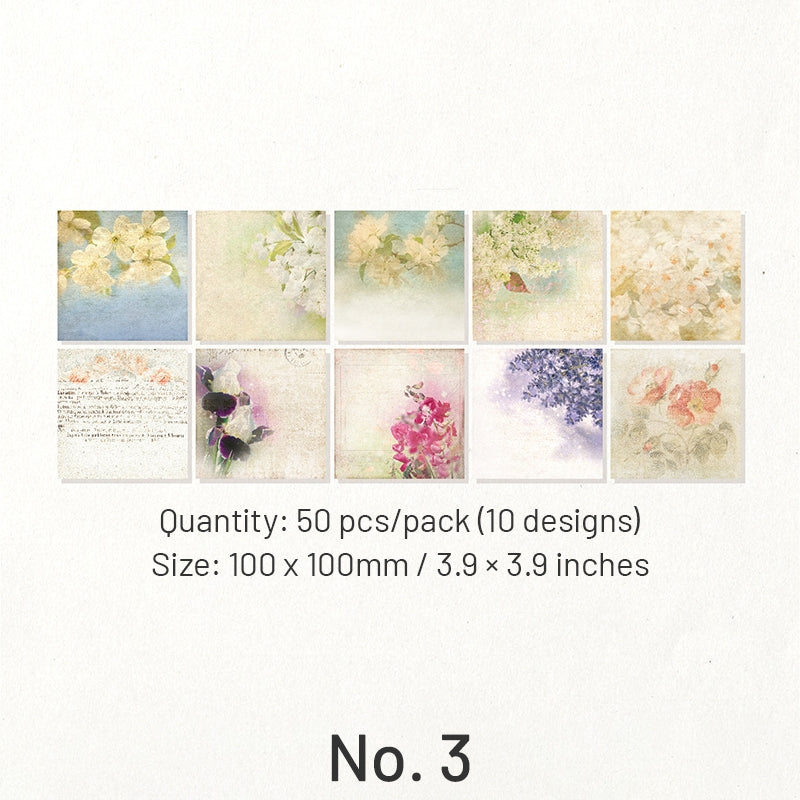 Square Vintage Floral Scrapbook Paper sku-3