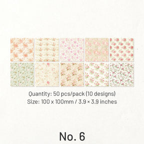 Square Vintage Floral Scrapbook Paper sku-6