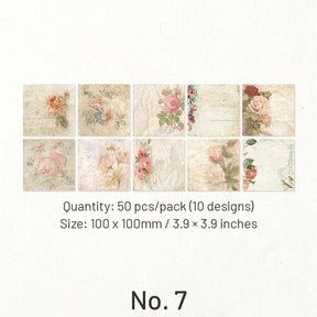 Square Vintage Floral Scrapbook Paper sku-7