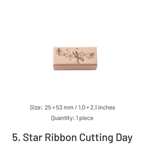 Star Sea Series Cartoon Plant Star Wooden Rubber Stamp sku-5