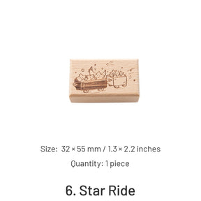 Star Sea Series Cartoon Plant Star Wooden Rubber Stamp sku-6