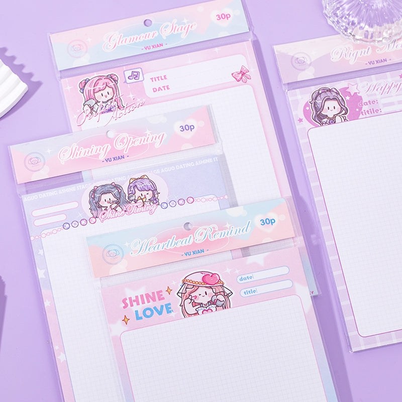 Star Stage Series Cartoon Girl Journal Notepad a