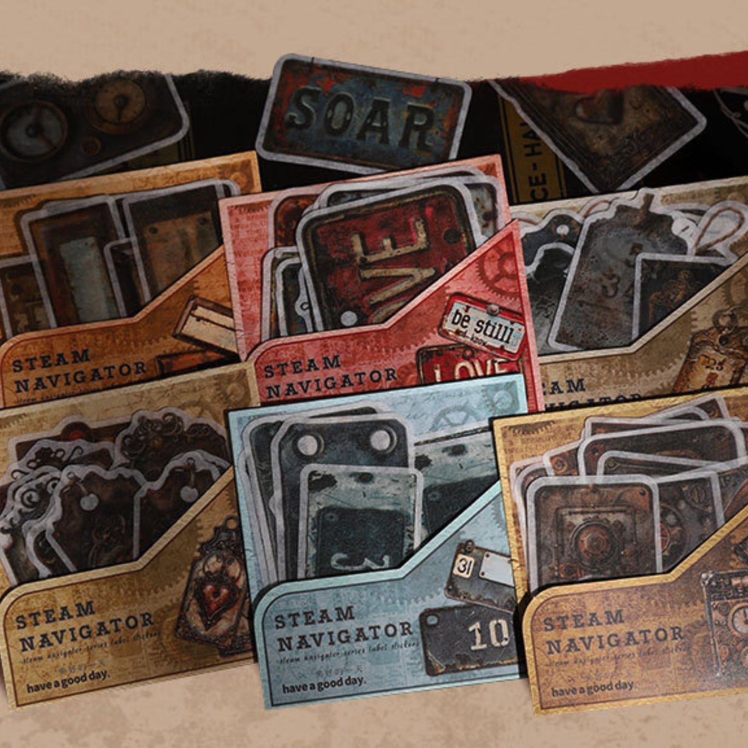 Steam Pilot Series Retro Label Sticker Pack 6