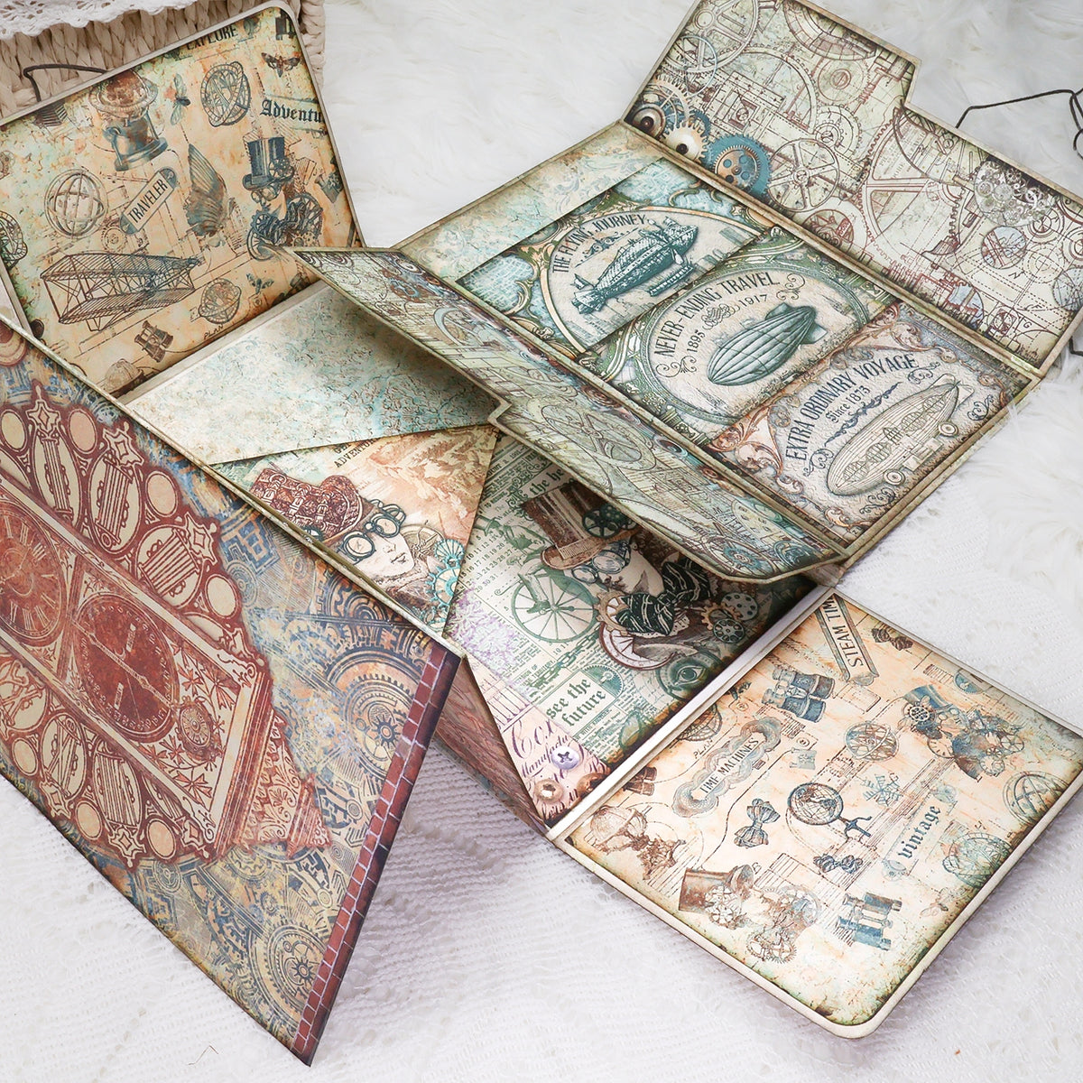 Steampunk Handmade Junk Journal Folio Kit | Stamprints