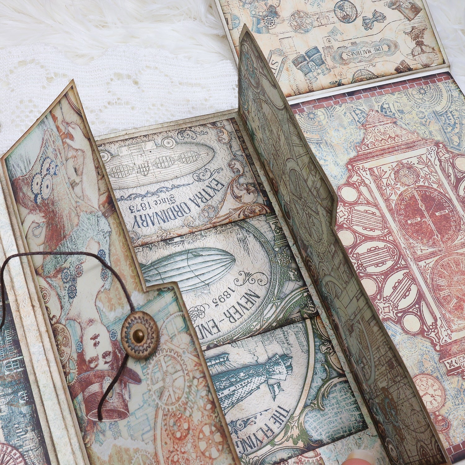 Steampunk Handmade Junk Journal Folio Kit | Stamprints