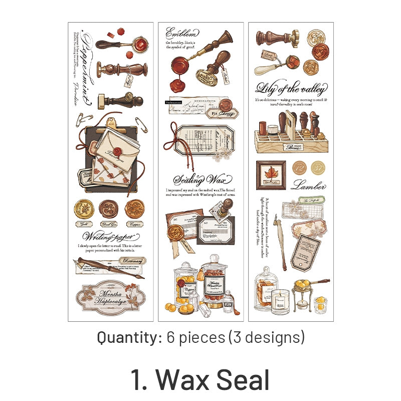 Strip PET Stickers - Wax Seal, Letter, Coffee, Record sku-1