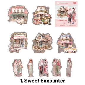 Strolling In The City Series Fashion Character Scene Sticker Pack 20