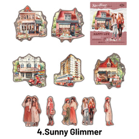 Strolling In The City Series Fashion Character Scene Sticker Pack 24
