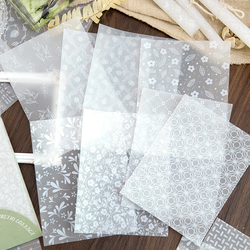 Sulfuric Acid Paper Background Scrapbook Paper - Music, Manuscript, Flowers, Plants b6