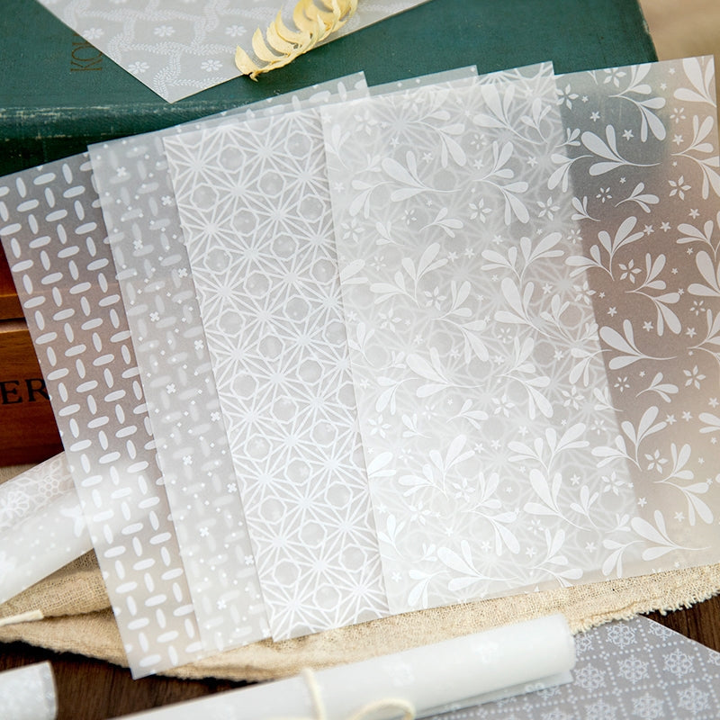 Sulfuric Acid Paper Background Scrapbook Paper - Music, Manuscript, Flowers, Plants b7