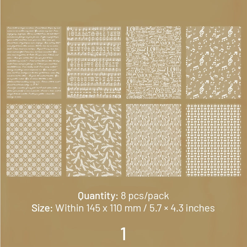 Sulfuric Acid Paper Background Scrapbook Paper - Music, Manuscript, Flowers, Plants sku-1