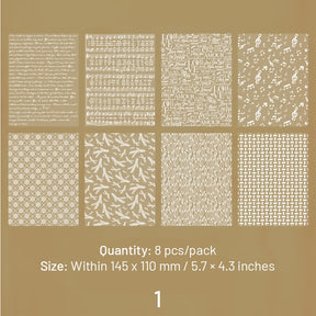 Sulfuric Acid Paper Background Scrapbook Paper - Music, Manuscript, Flowers, Plants sku-1