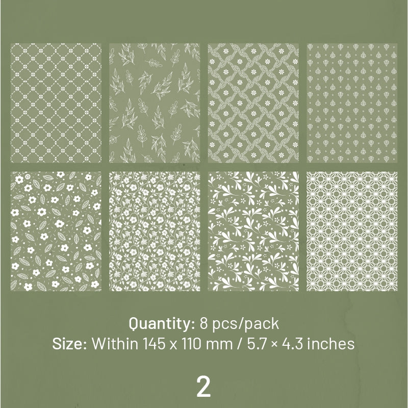 Sulfuric Acid Paper Background Scrapbook Paper - Music, Manuscript, Flowers, Plants sku-2