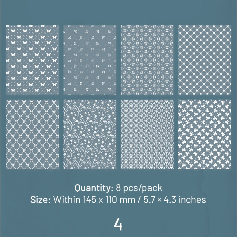 Sulfuric Acid Paper Background Scrapbook Paper - Music, Manuscript, Flowers, Plants sku-4