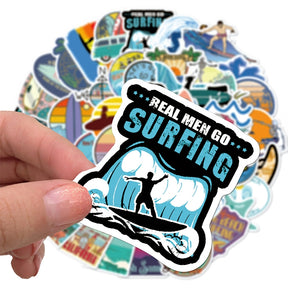 Summer Beach Surfing Sports Vinyl Stickers - Stamprints3