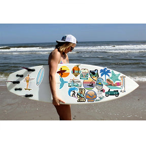 Summer Beach Surfing Sports Vinyl Stickers - Stamprints4