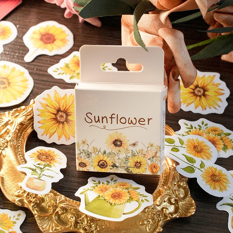 Sunflower Boxed Stickers - Stamprints1