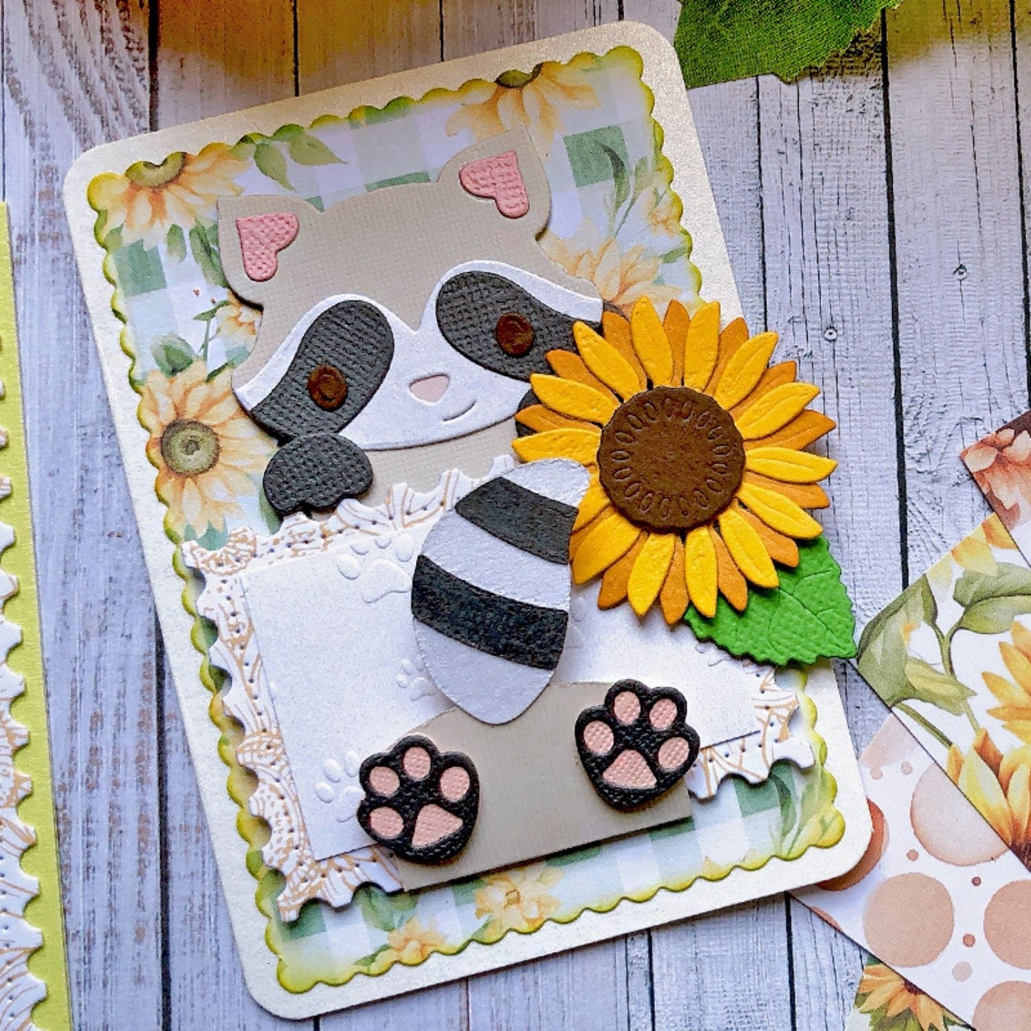 Sunflower Panda Peeker Carbon Steel Crafting Dies Scrapbooking Die-Cuts5