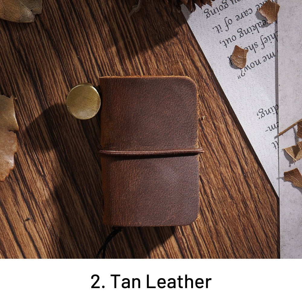 Super Mini Crazy Horse Leather Handmade Notebook 2