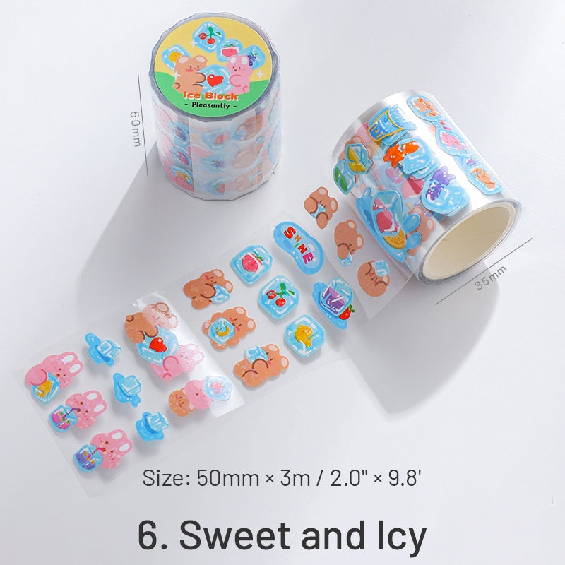 Sweet Story Series Cartoon Animals Rolled Stickers sku-6