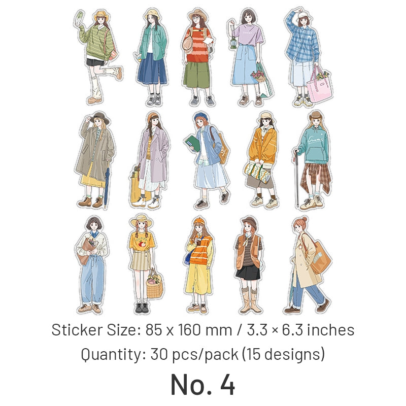 Teen Girl Everyday Outfit PET Stickers sku-4