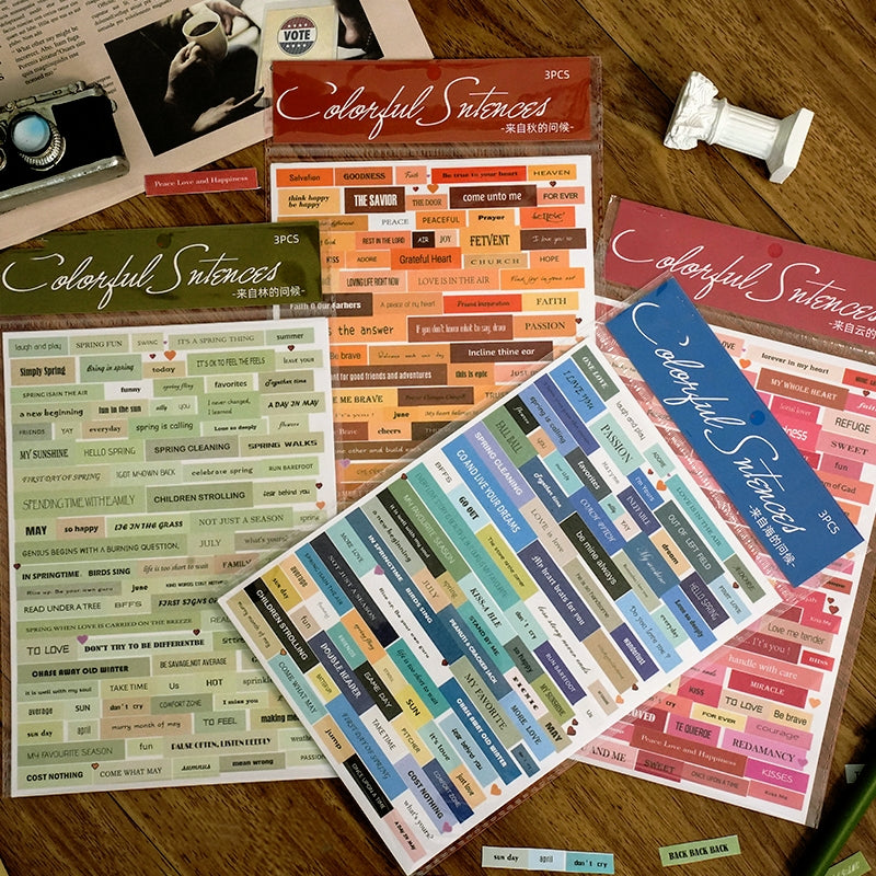 Text and Phrase Washi Stickers a