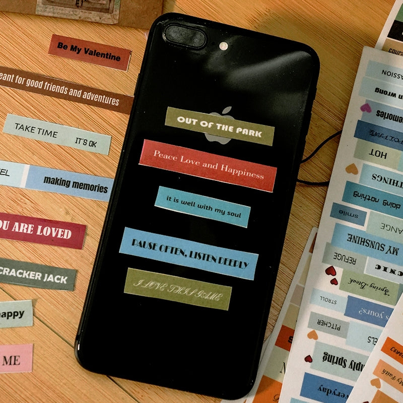 Text and Phrase Washi Stickers b6