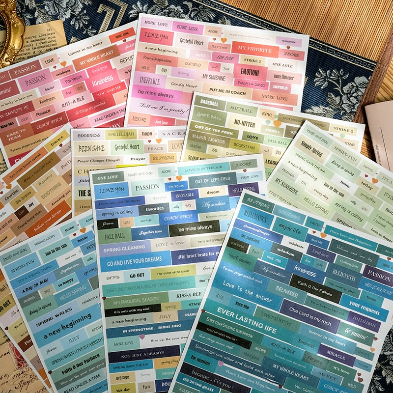 Text and Phrase Washi Stickers b8