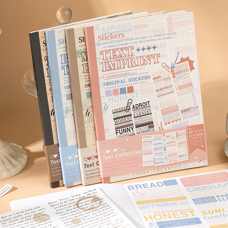 Text Collection Decorative Washi Sticker Book-Numbers, Headlines, Sentences, Abstracts a