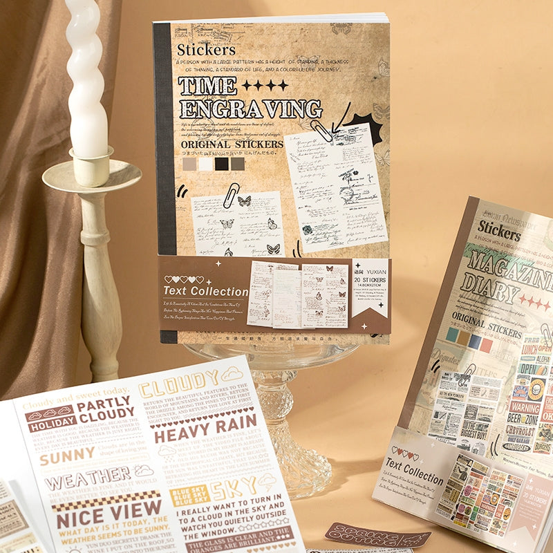 Text Collection Decorative Washi Sticker Book-Numbers, Headlines, Sentences, Abstracts b1