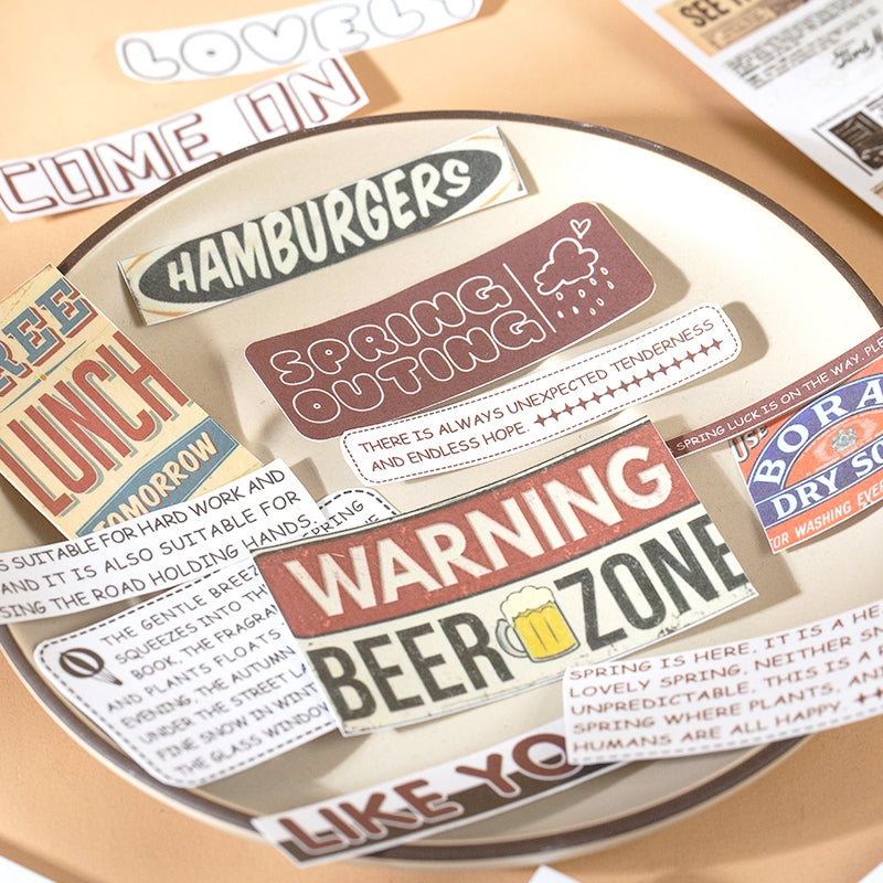 Text Collection Decorative Washi Sticker Book-Numbers, Headlines, Sentences, Abstracts b2