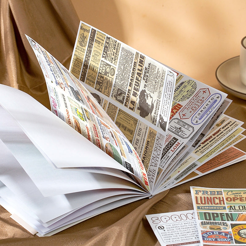 Text Collection Decorative Washi Sticker Book-Numbers, Headlines, Sentences, Abstracts b3