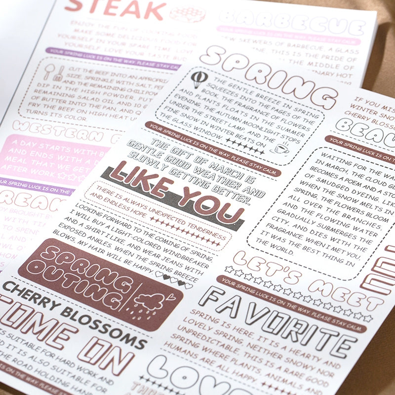 Text Collection Decorative Washi Sticker Book-Numbers, Headlines, Sentences, Abstracts b4