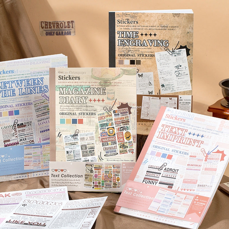 Text Collection Decorative Washi Sticker Book-Numbers, Headlines, Sentences, Abstracts b5