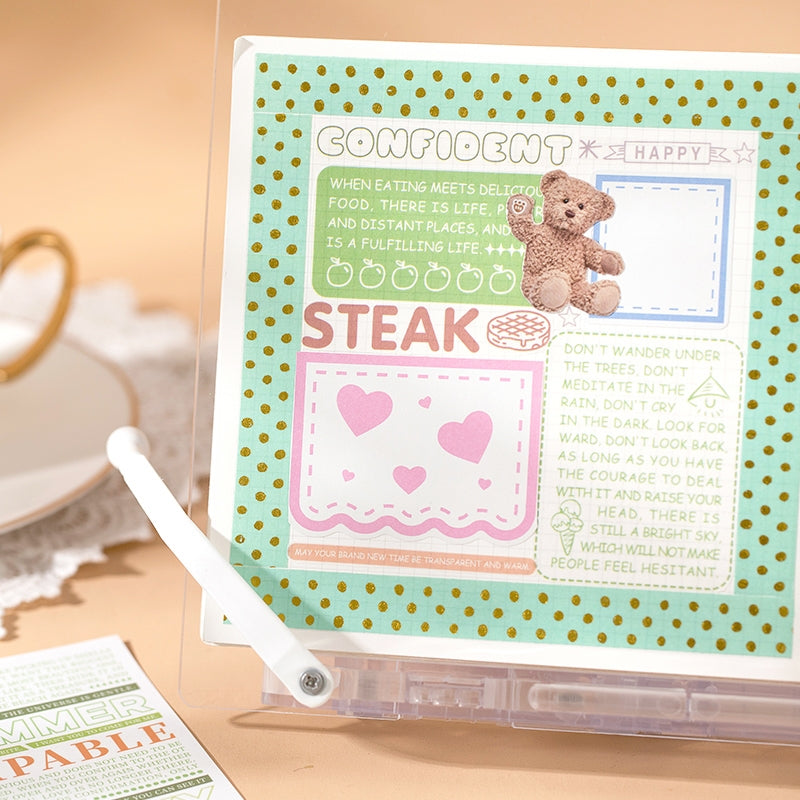 Text Collection Decorative Washi Sticker Book-Numbers, Headlines, Sentences, Abstracts b6