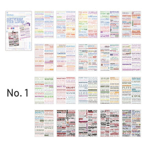 Text Collection Decorative Washi Sticker Book-Numbers, Headlines, Sentences, Abstracts sku-1