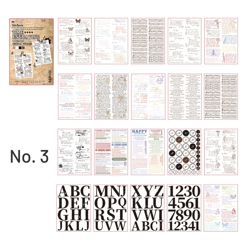 Text Collection Decorative Washi Sticker Book-Numbers, Headlines, Sentences, Abstracts sku-3