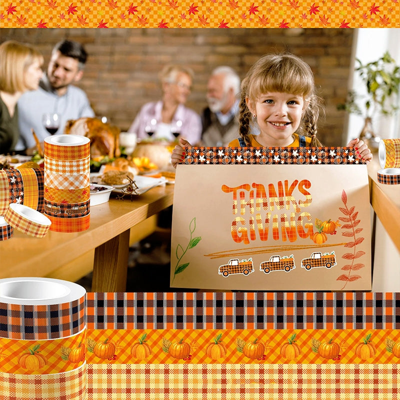 Thanksgiving Basic Grid Washi Tape Set b3