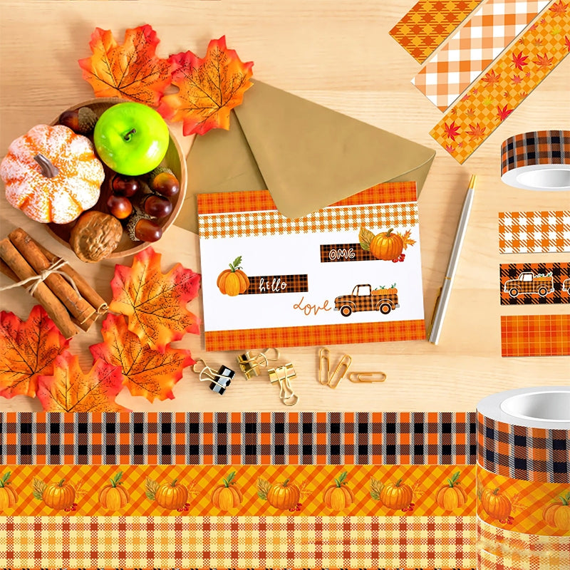 Thanksgiving Basic Grid Washi Tape Set b5