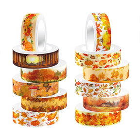 Thanksgiving Maple Leaf and Pumpkin Washi Tape Set a