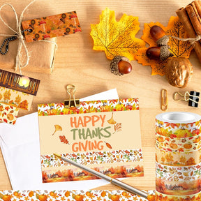 Thanksgiving Maple Leaf and Pumpkin Washi Tape Set b2